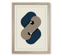 Connected Forms Minimalist Framed Wall Art Print A3 (42×29.7cm) Oak, Wall Decor for Living Room, Bedroom, Office & Home, Ready to Hang, Art Gift