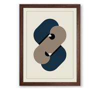 Connected Forms Minimalist Framed Wall Art Print A3 (42×29.7cm) Walnut, Wall Decor for Living Room, Bedroom, Office & Home, Ready to Hang, Art Gift