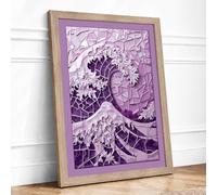 Connected Motion Modern Framed Wall Art Print A1 (84.1×59.4cm) Oak, Wall Decor for Living Room, Bedroom, Office & Home, Ready to Hang, Art Gift