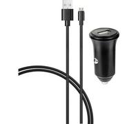 Connected USB A car power supply 2.4A FastCharge USB A/micro USB cable