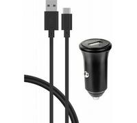 Connected USB A Car power supply 3A FastCharge USB A/USB C Cable