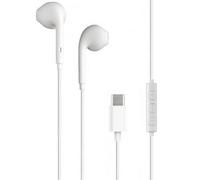 Connected USB C Earphones White Button with Remote Control and Microphone