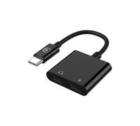 Connected USB-C to USB-C Audio Adapter and USB-C power supply 60W Compact 12cm