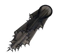 Connected Veil Headdress with Beaded Trim and Soft Mesh Drape | Black Headband for Themed Portrait Styling, Dramatic Costume Finish