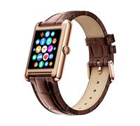 Connected Watch Rectangular 1.4" Ice Smart TK 2.0 Model with Croco Leather Strap