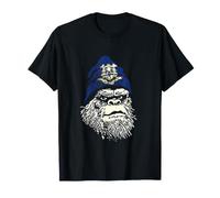 Connecticut Flag Bigfoot in a Beanie T-Shirt
