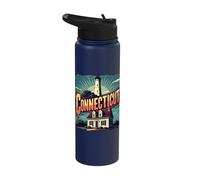 Connecticut Lighthouse and Cottage Art Stainless Steel Insulated Water Bottle