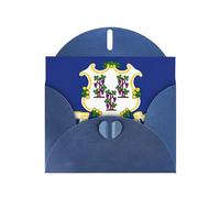 Connecticut State Flag Pearl Paper Holiday Greeting Card With Envelopes Weddings Party Birthday Invitations Wishes