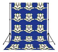 Connecticut State Flag Print 5x7ft Backdrop Curtain With Hanging Pocket Back Drop Photography Accessories For Live Streaming