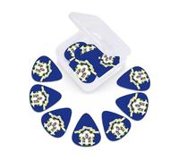Connecticut State Flag print Guitar Picks 12 Pack, Mixed (0.46-0.96mm) with Storage Case for Guitar,ukulele