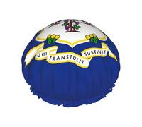Connecticut State Flag Print Lightweight Shower Cap for Women and Men Reusable hat Soft hat and Bath Hair Cap