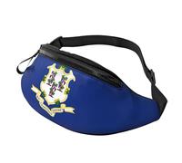 Connecticut State Flag Print Men and Women Waist Bag Lightweight Pack for Travel Shopping and Outdoor Events