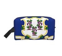 Connecticut State Flag Print Travel Toiletry Bag,Makeup Bag,Cosmetic Bag,Hanging Tolietry Bag for Women Men,Gym Daily