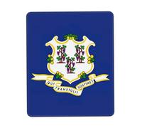Connecticut State Flag Print Vertical Office Desk Mat, Machine Washable & Hand Washable Desk Mat for Home, Gaming, Writing