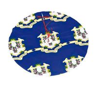 Connecticut State Flag Printing Christmas Tree Skirt, Winter Xmas Trees Mat for Home Party Holiday Indoor Outdoor Decorations