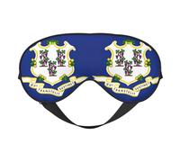 Connecticut State Flag Sleep Mask,100% Natural Mulberry Silk Eye Mask with, Ultra-Soft Eye Covers for Sleeping, Travel, Nap