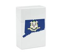 Connecticut State Logo Cute Cigarette Case Unisex Adult Regular Size Hard Portable Cigarette Holder Box