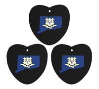 Connecticut State Logo Funny Car Air Fresheners 3pcs Long Lasting Scent Automotive Hanging Scented Cards Tablets