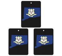 Connecticut State Logo Funny Car Air Fresheners 3pcs Long Lasting Scent Automotive Hanging Scented Cards Tablets