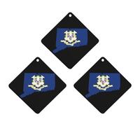 Connecticut State Logo Funny Car Air Fresheners 3pcs Long Lasting Scent Automotive Hanging Scented Cards Tablets