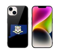 Connecticut State Logo Glass Phone Case Suitable for iPhone 14 Series