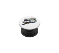 Connecticut State Map Road Trip Bridgeport Stamford Hartford PopSockets Adhesive PopGrip