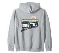 Connecticut State Map Road Trip Bridgeport Stamford Hartford Zip Hoodie