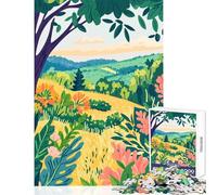 Connecticut Summer Fields Minimalist Art 1000 Pieces Jigsaw Puzzles for Teenagers Boost Cognitive Clarity And Sharpness Mindful Calm Play Enjoyment (50x75cm)