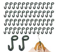 Connecting Hooks for Clothes Hangers, 50 Stackable Scratch-Resistant Parts, Hanger Hooks for Organising in the Wardrobe - For Frequent Movers, Students, Dormitories, Bedrooms, Washrooms and