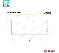 CONNECTING ROD BEARING 71-4215/6 STD STD FOR 8211.02.032 8210.02.440/42 13.8L