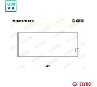 CONNECTING ROD BEARING 71-4215/6 STD STD FOR 8211.02.032 8210.02.440/42 13.8L