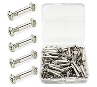 Connecting Screws Bolts Set M4 Door Handle Screws Nickel-Plated Steel Screw Connectors for Kitchen Cabinet Furniture Connector Fastener Attachment Bolts(50 pcs)