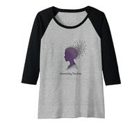 Connecting The Dots: Artistic Profile Silhouette Raglan Baseball Tee, Women, Black/Athletic Heather, XL