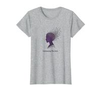 Connecting The Dots: Artistic Profile Silhouette T-Shirt, Women, Heather Grey, XXL