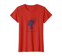 Connecting The Dots: Artistic Profile Silhouette T-Shirt, Women, Red, 3XL