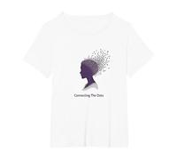 Connecting The Dots: Artistic Profile Silhouette T-Shirt, Women's Plus, White, 4X