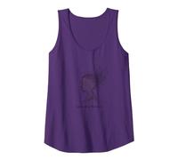 Connecting The Dots: Artistic Profile Silhouette Tank Top, Women, Purple, L