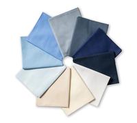 Connecting Threads 100% Cotton Fat Quarter Precuts - 10 Pieces - Solid Color Assortment Blue Bundle (Porcelain China)