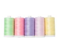 Connecting Threads 100% Cotton Thread Sets for Sewing and Quilting - Large -1200 Yard Spools (Set of 5 - Coastal Candy)
