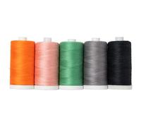 Connecting Threads 100% Cotton Thread Sets for Sewing and Quilting - Large -1200 Yard Spools (Set of 5 - Midnight Mischief)