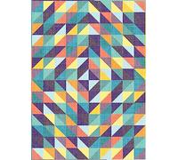 Connecting Threads Beginner Lap Throw Quilt Kit (40.5'' x 56.5'') - Half-Square Triangle Fun Crafts (Chambray Tonals - Spring Day)
