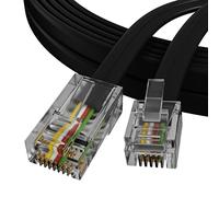 ConnectingU RJ11 Modem/Telephone to RJ45 Ethernet, VoIP, Network Telephone Cable, 20m Long, Black