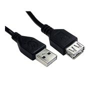 ConnectingU USB2.0 Cable A Male to A Female Extension Cable, Black, 1 metre long