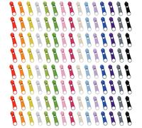 CONNECTION 120 Pcs Colorful Zip Repair Kit 3# Zipper Repair Kit Zipper Pull Replacement Metal Zipper Slider Replacement Zipper Replacement Kit for Jackets Coats Clothes Backpacks Luggage (15 Colors)