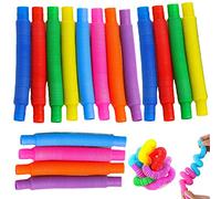 CONNECTION 16 PCS Mini Pop Tubes Sensory Fidget Toys Sensory Tubes Stretch Pipe Toy Colourful Tubes for For Kids with Autism,ADD,and Special Needs,and Adults to Reduce Anxiety