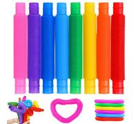 CONNECTION 24 PCS Sensory Fidget Toys Pop Tubes Sensory Tubes Stretch Pipe Toy Colourful Tubes for For Kids or Adults with ADD, Autism,High Anxiety and Special Needs to Reduce Anxiety
