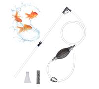 CONNECTION 7 Pcs Fish Tank Water Changer 2.2M Aquarium Siphon Gravel Cleaner Fish Tank Cleaning Kit with 2 Hard Long Tubes Filter Syphon Fixation Clamp for Regular Water Change Filter Sand Clean(Gray)