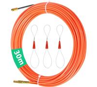CONNECTION Fish Tape Cable Puller Long 30M Width 4mm Wire Threader Tool Cable Pullers for Electrical Cables with 3 Metal Lock Wires for Communication Cable,Duct,Floor,Wall(Orange)