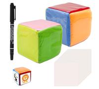 CONNECTION Pack of 2 Dice with Pockets 10 cm DIY Pocket Cube with 36 Blank Card Foam Cube Large Reflection Cube Colourful Cube with Pockets for Children Preschool Nursery School