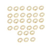 Connector Findings Jewelry Making Oval Brass End Rings Two Hole 30 Count with Charm Linking Beading Finishing Use Jewelry Connector Findings Oval End Rings Brass Linking Parts Bead Strand Finishers